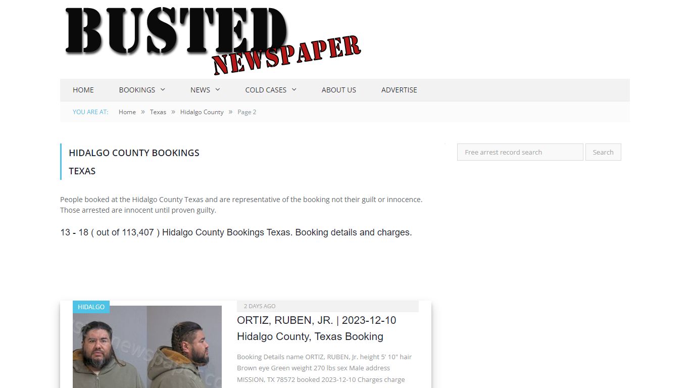 Hidalgo County, TX Mugshots - page 2 - BUSTEDNEWSPAPER.COM